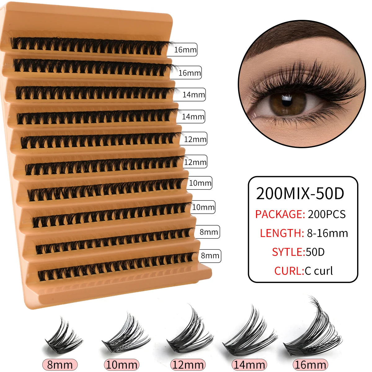 YSDO 10/14 Rows Natural Eyelash Extension Premade Volume Fans Individual Lashes Mink False Eyelashes Cluster Lashes Makeup Cilia