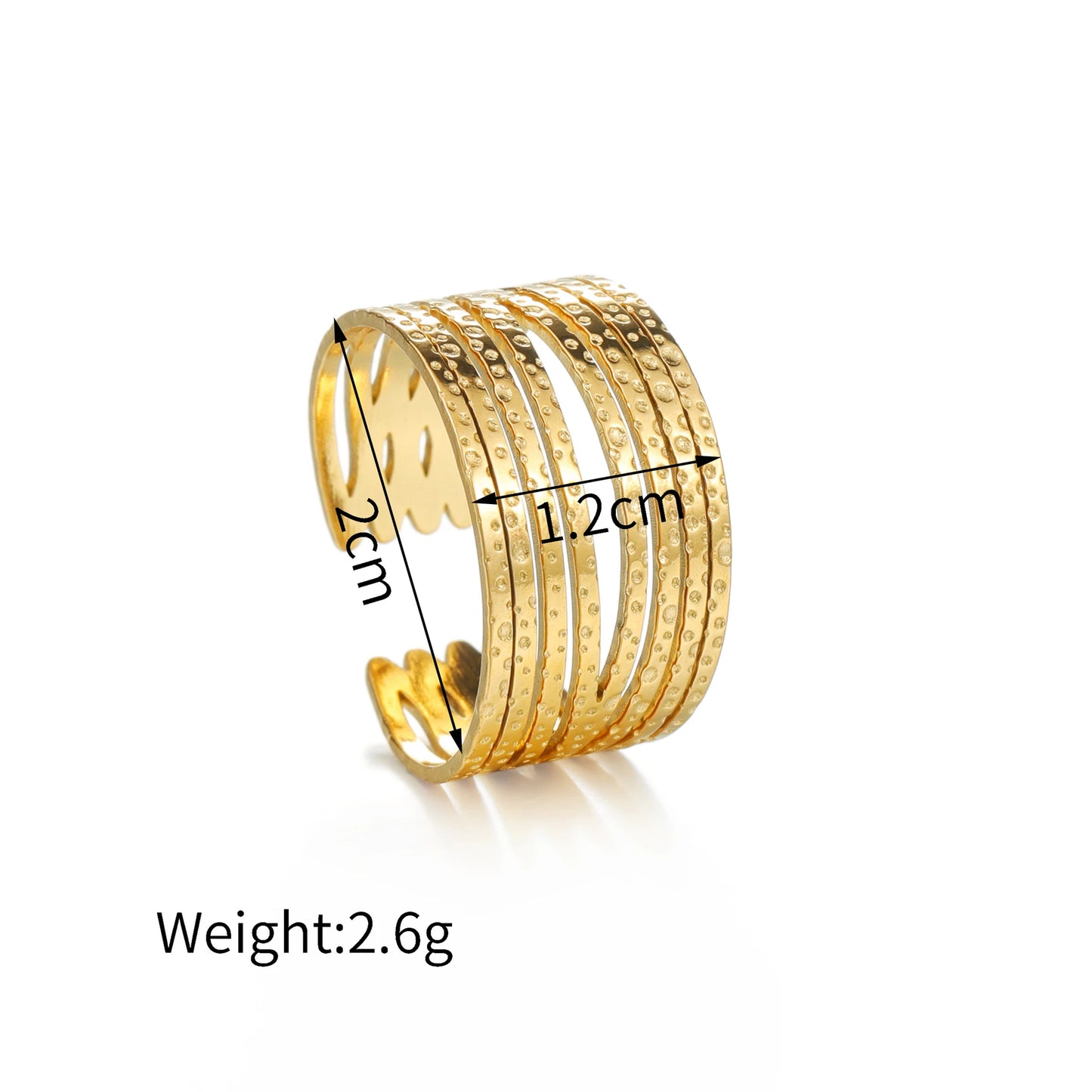 Fashion Vintage 18K Gold Plated Open Rings For Men Women Stainless Steel Temperament Couple Ring Anillo Birthday Jewelry Gifts