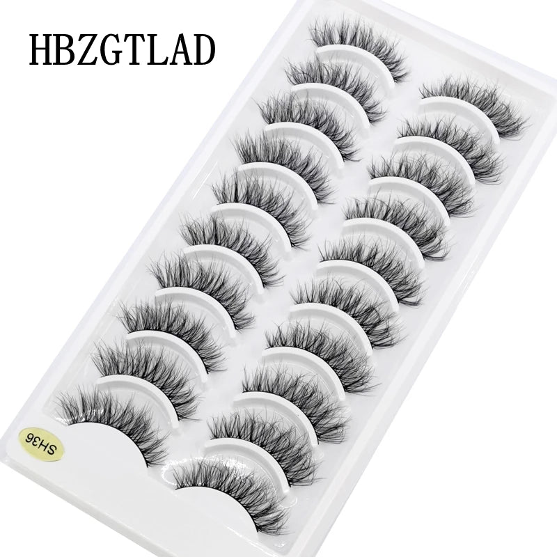 10 pairs natural long 3D mink false eyelashes fake lashes makeup kit Mink Lashes extension eye lashes short eyelashes