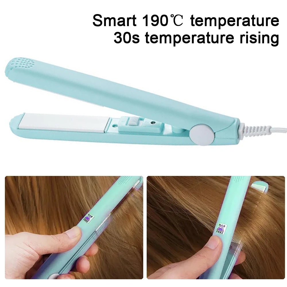 Mini Hair Straightener Flat Iron Hair Curler For Men Women Short Hair