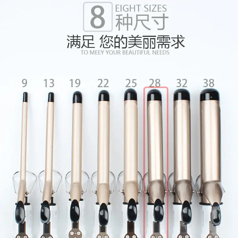 Electric Hair Curler Straightener Long Curling Tong Wand 9-38mm Professional Hair Curling Iron LCD