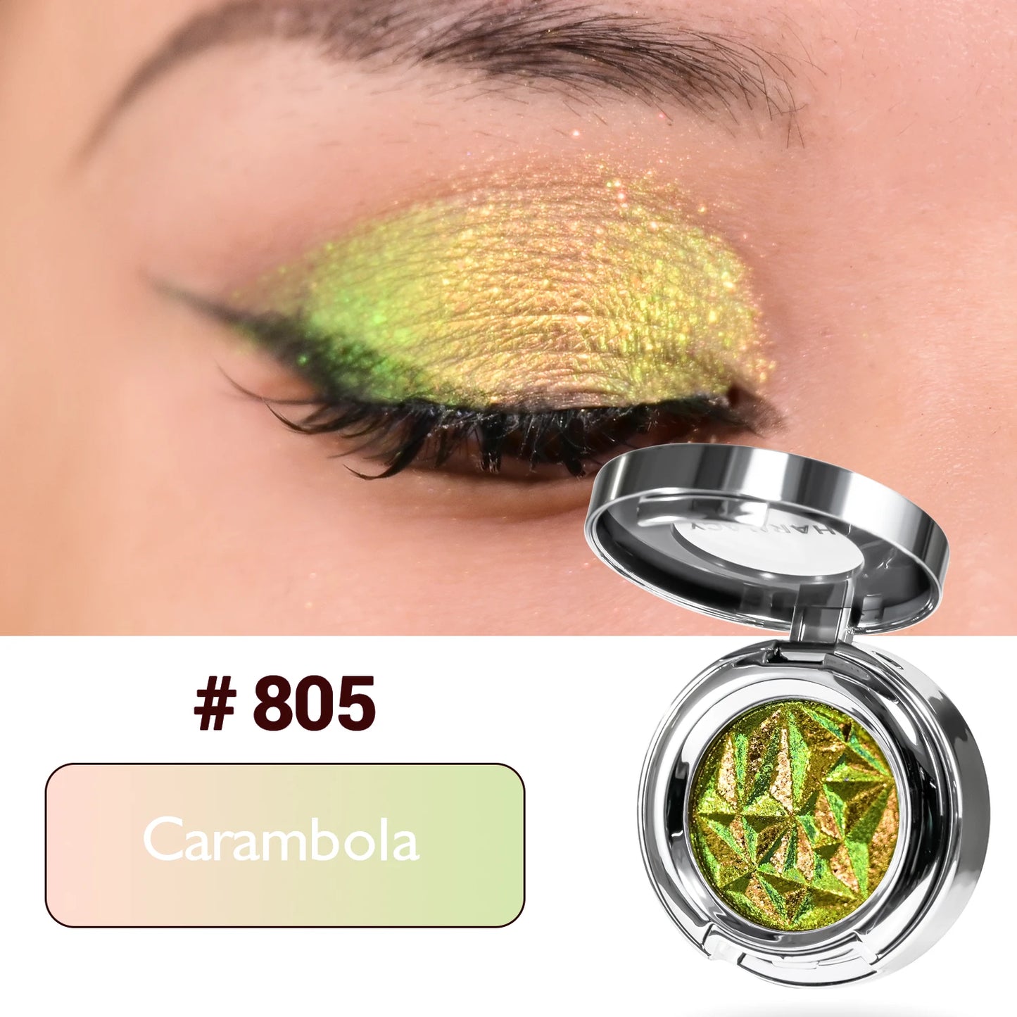 CHARMACY Duo chrome Long-lasting Eyeshadow Palette High Quality Pigment Shadows with Glitter
