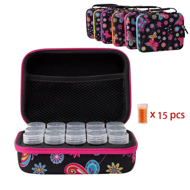 HOMFUN 60/120/240 Grids Diamond Painting Bead Storage Boxes Large Capacity Set With Accessories Mosaic Container Bag Tool Kit