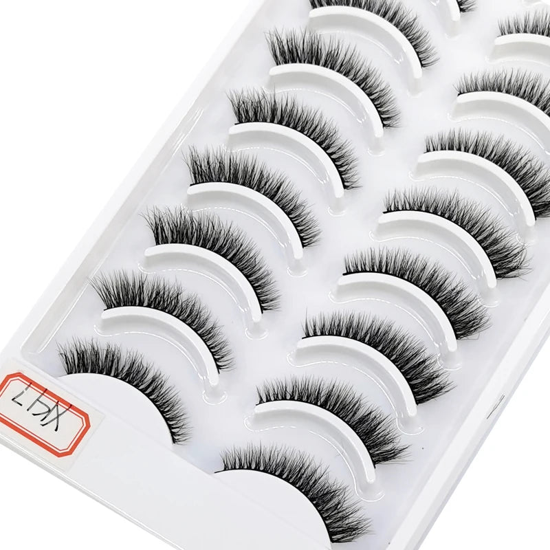 10 pairs natural long 3D mink false eyelashes fake lashes makeup kit Mink Lashes extension eye lashes short eyelashes