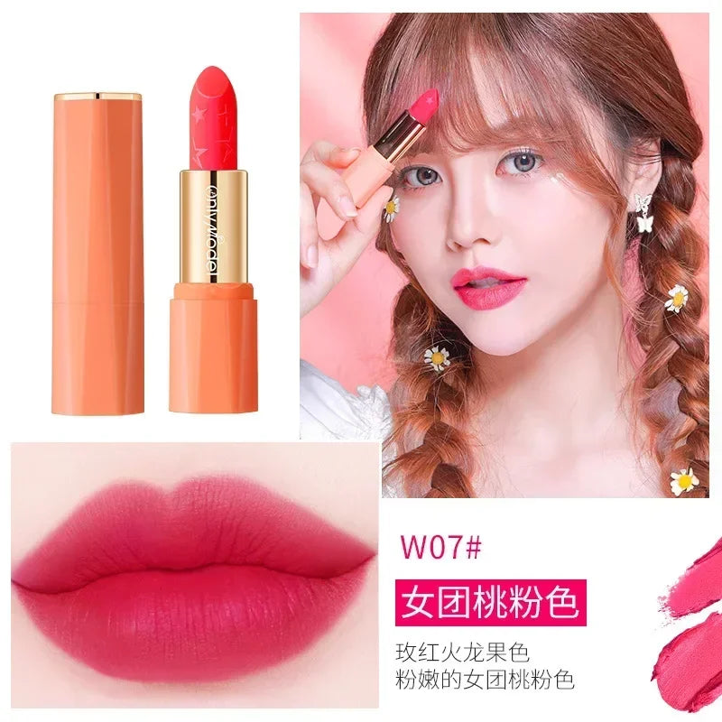 Velvet Orange Lipstick Waterproof Lasting Matte Resistant Stick Brighten Skin Lip Tint Sexy Glaze Korean Cosmetics