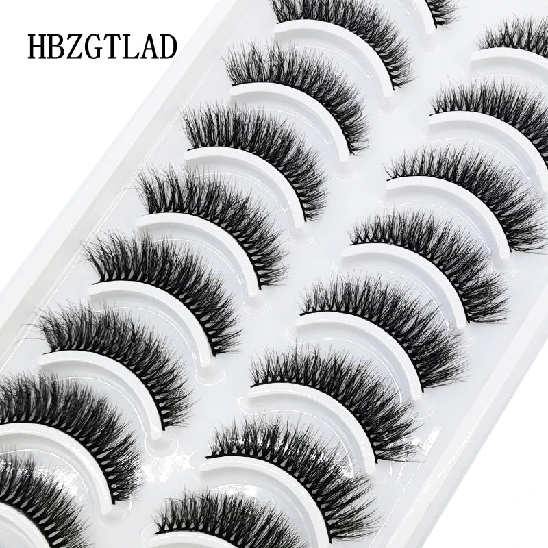 10 pairs natural long 3D mink false eyelashes fake lashes makeup kit Mink Lashes extension eye lashes short eyelashes