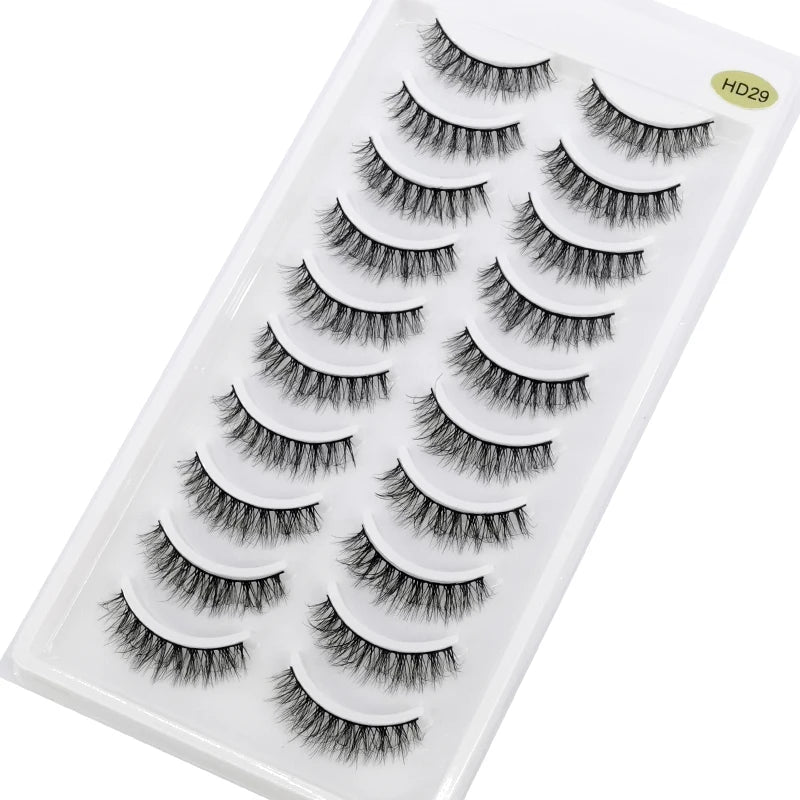 10 Pairs Natural Long False Eyelashes Fake Lashes Makeup 3d Mink Lashes Extension Short Eyelash Mink Eyelashes for Beauty