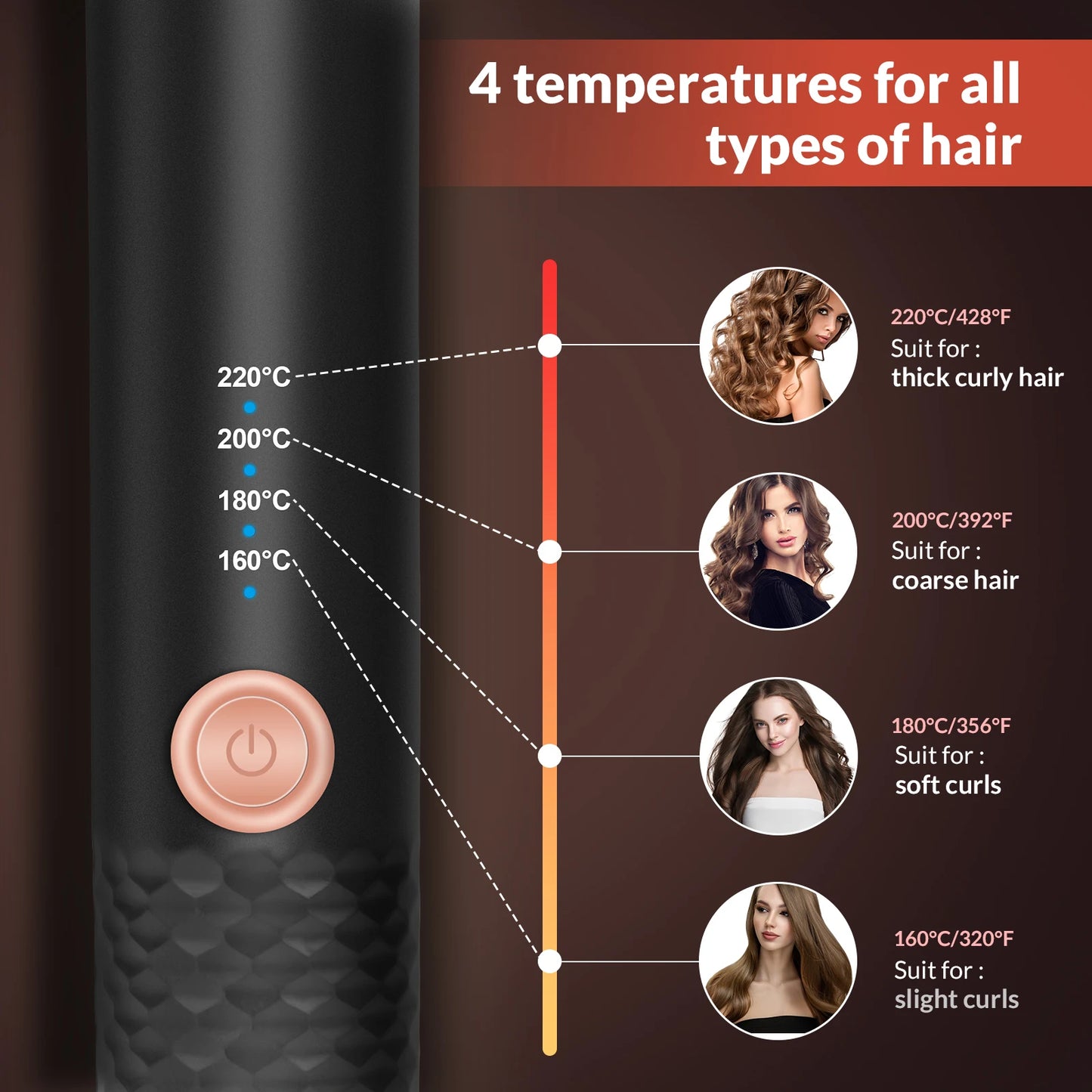 Automatic Curling Iron Hair Curler Machine Electric Automatically Curly Tongs Portable Professional Auto Rotating Wand Curl