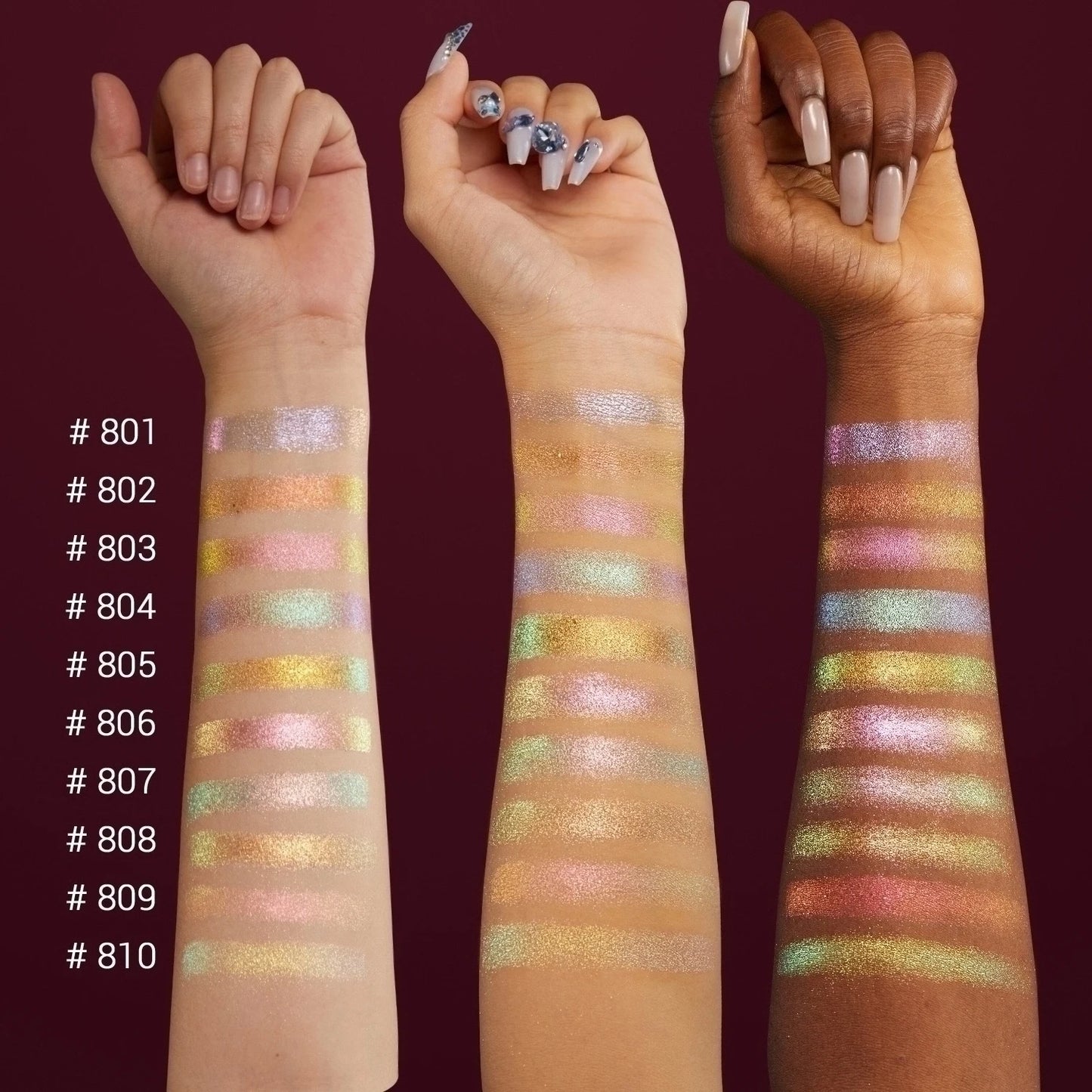 CHARMACY Duo chrome Long-lasting Eyeshadow Palette High Quality Pigment Shadows with Glitter