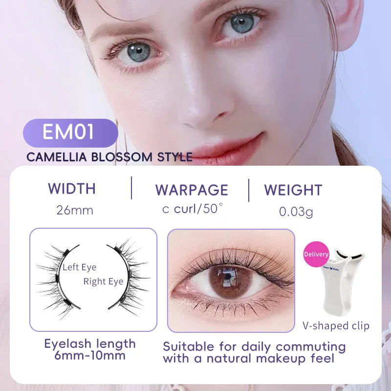 4pcs/1pair New 3 Magnetic False Eyelashes Easy To Wear Natural Soft Quantum Magnet Eye Makeup Tool With Applicater Glue Free