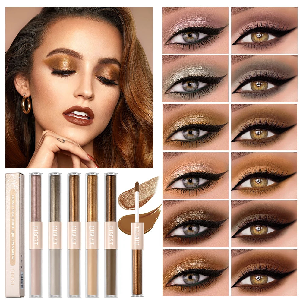 2 In 1 Stick Pearly Matte Eyeshadow Cream Smooth Nude Eye Makeup Liquid Contour Shadow Stick