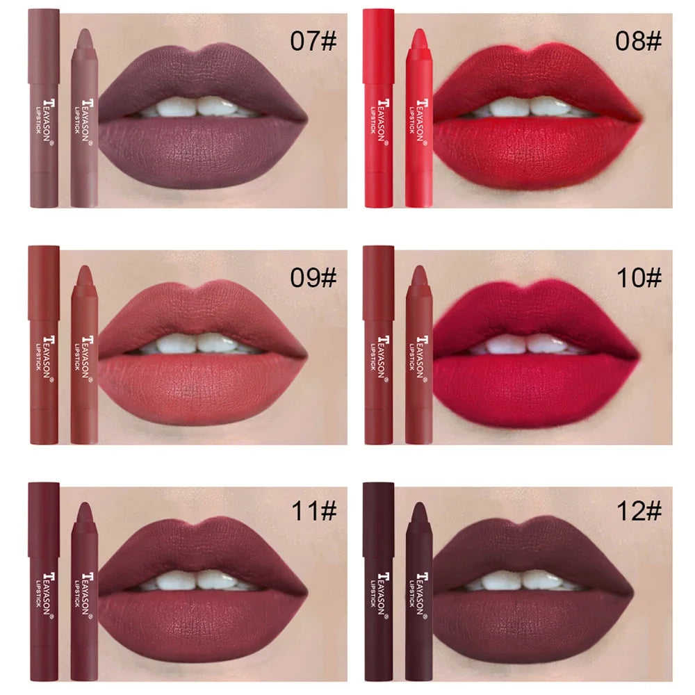 Velvet Matte Lipsticks Pencil Waterproof Long Lasting Sexy Red Lip Stick on-Stick Cup Makeup Lip Tint Pen Cosmetic