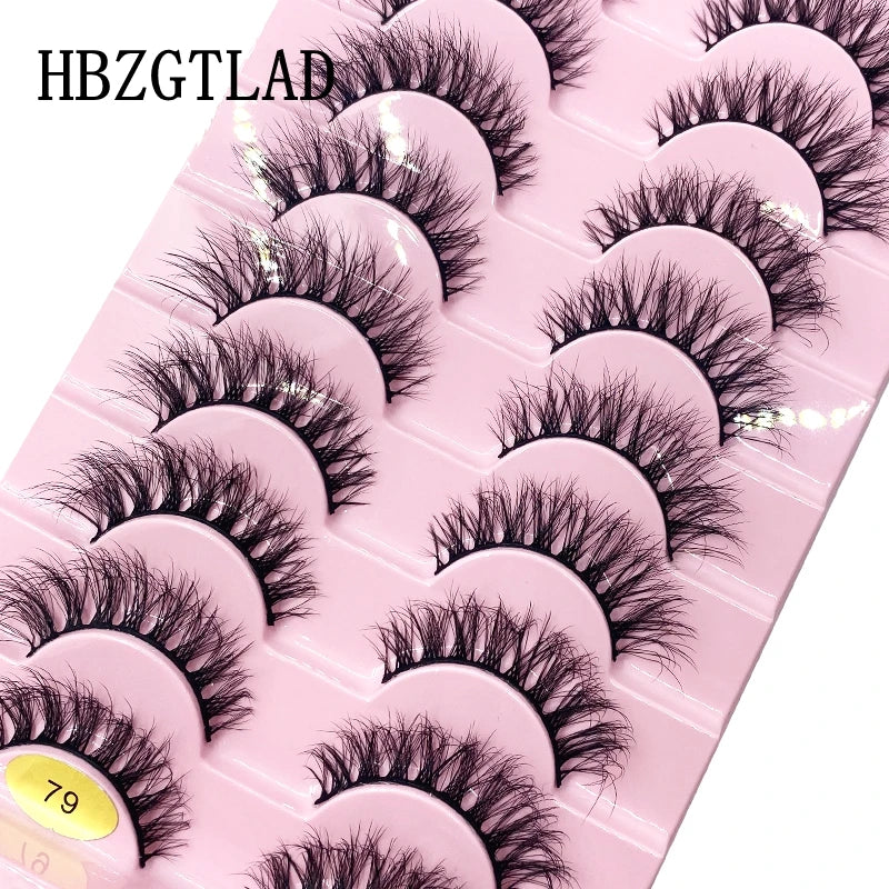 10 Pairs Natural Long False Eyelashes Fake Lashes Makeup 3d Mink Lashes Extension Short Eyelash Mink Eyelashes for Beauty