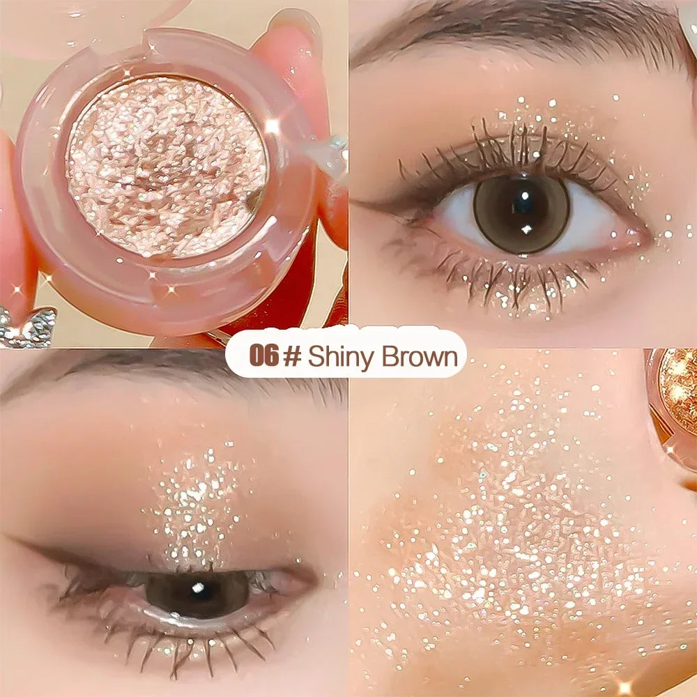 Diamond Glitter Monochrome Eyeshadow Palette Discoloration Eyeshadow Highlighter Sequins Waterproof