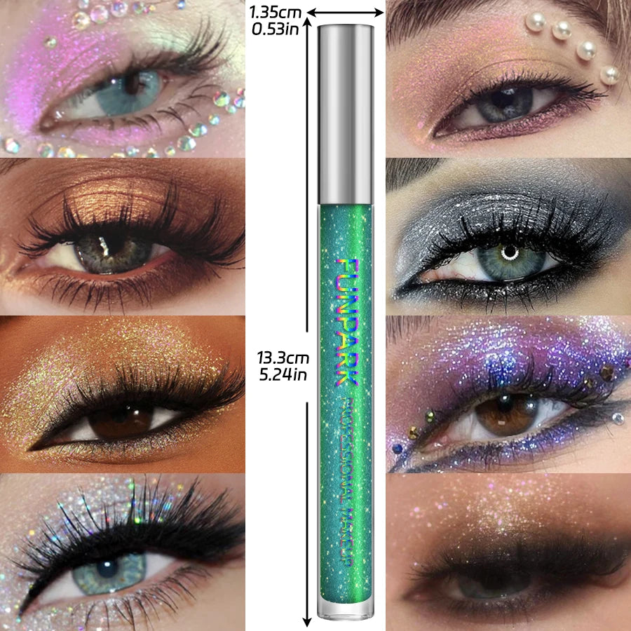 Colorful Liquid Eyeshadow Pink Green Black Diamond Shiny Eye Liner Pen Glitter Eyeshadow Palette
