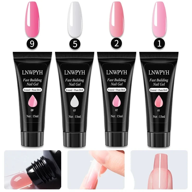 LNWPYH Nail Extension Gel Set With Manicure Machine And Nail Dryer Soak Off Nail Gel Polish Kit Professional Manicure Tools Kit