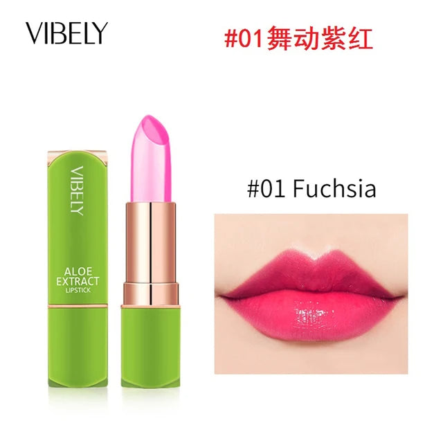 Aloe Vera Magic Lip Balm Color Change Natural Moisture Lipstick Temperature Nutritious Safe Ingredients Care Makeup Lips