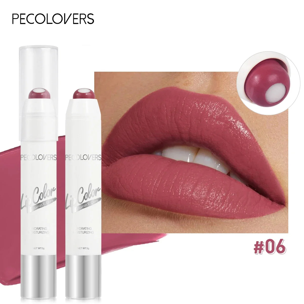 Matte Red Lip Balm Moisturizing 6 Colors Sandwich Lipstick Waterproof Long Lasting Non-stick Cup Lip Stick