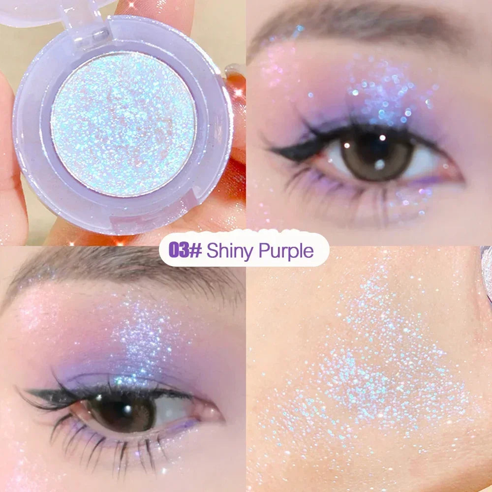 Diamond Glitter Monochrome Eyeshadow Palette Discoloration Eyeshadow Highlighter Sequins Waterproof