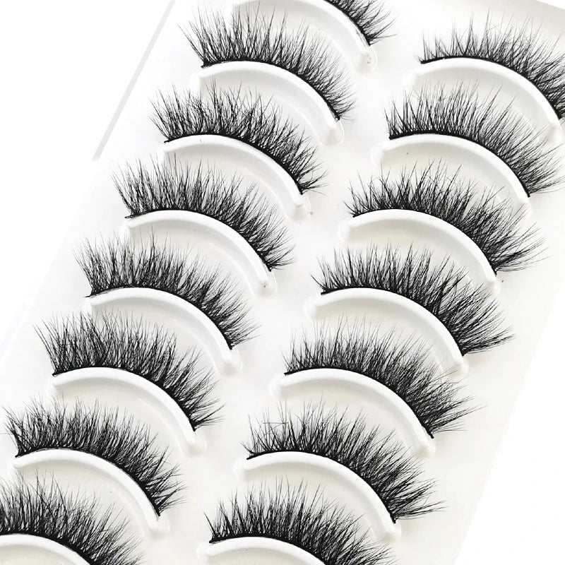 10 pairs natural long 3D mink false eyelashes fake lashes makeup kit Mink Lashes extension eye lashes short eyelashes