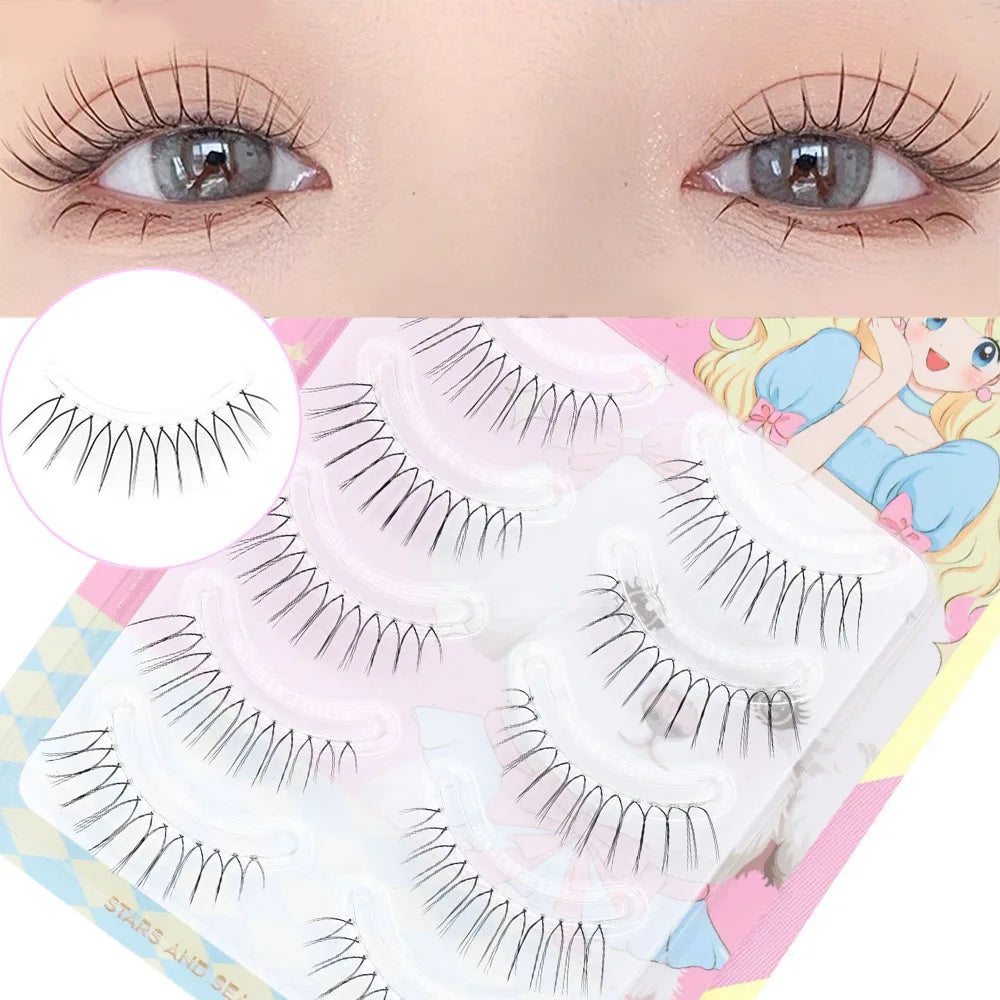 Korean U-shaped False Eyelashes Zhang Yuanying False Eyelashes Natural Wispy Soft V Shaped Lash Extension Comic Eye Clear Band