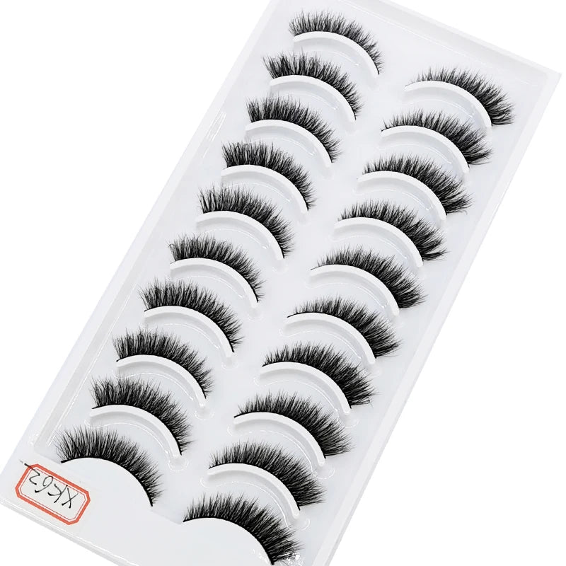 10 Pairs Natural Long False Eyelashes Fake Lashes Makeup 3d Mink Lashes Extension Short Eyelash Mink Eyelashes for Beauty