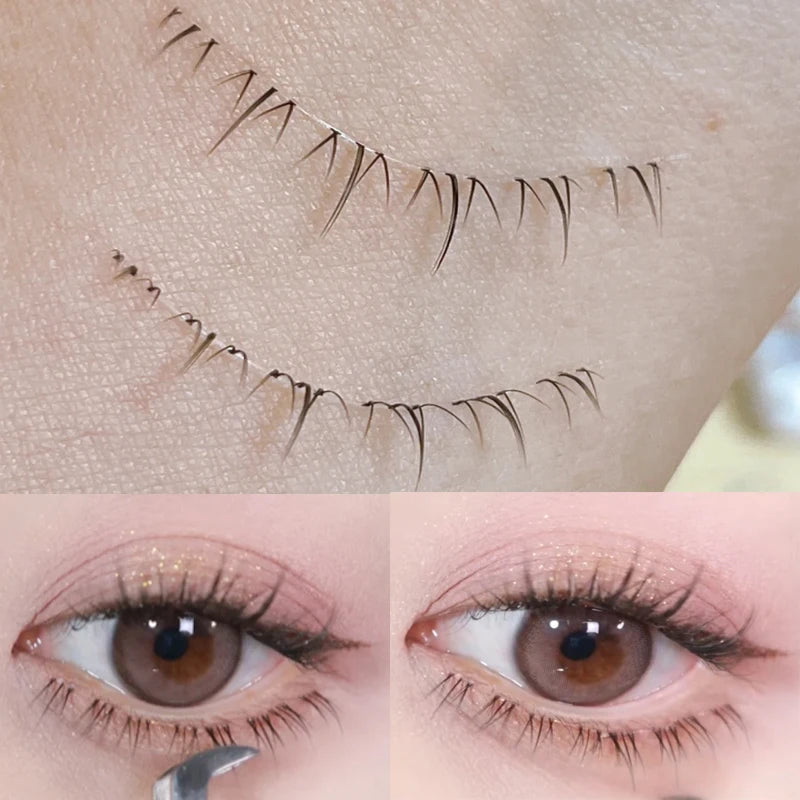 5 Pair Natural Lower Eyelashes Makeup Soft Handmade Clear Thin Band Under False Lashes