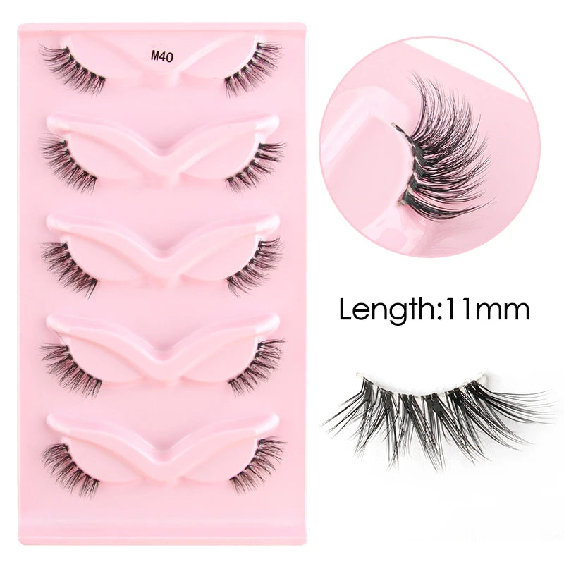 YSDO Half Lashes 5/7/10 Pairs Half False Eyelashes Soft Natural Cat Eye Lashes Makeup 3D Mink Eyelash Extension Fluffy Faux Cils
