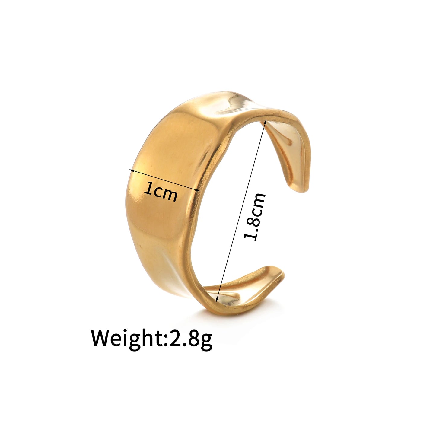 Fashion Vintage 18K Gold Plated Open Rings For Men Women Stainless Steel Temperament Couple Ring Anillo Birthday Jewelry Gifts