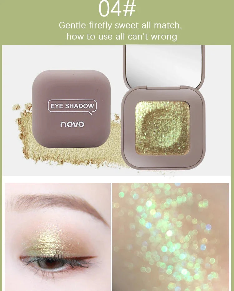 Novo Strong Stickiness Eye Shadow High Gloss Polarized Glitter Hottest Single Eyeshadow