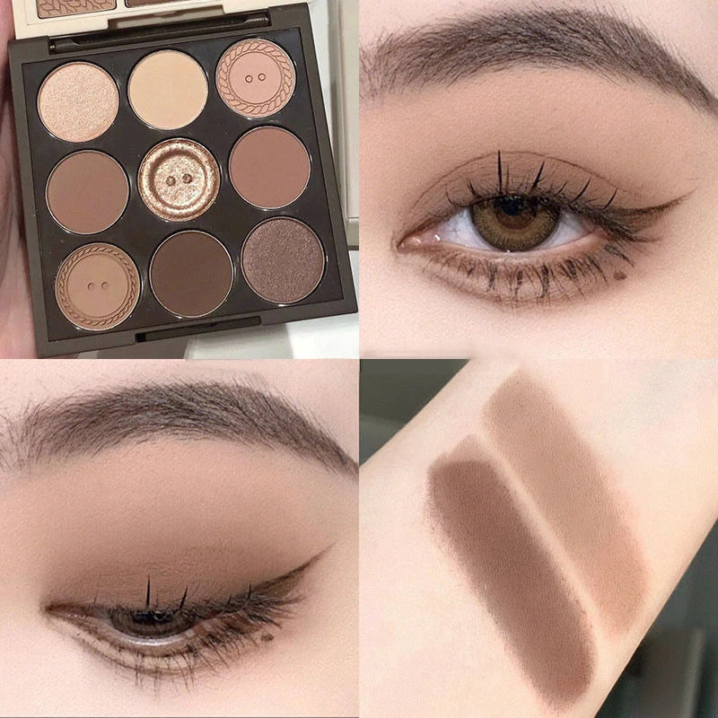 \w Daily Makeup Brown Eye Shadow Palette Shimmer Matte Lasting Pearl Fine Shimmer