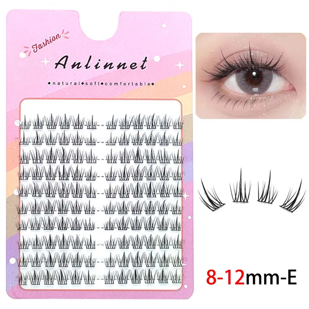 5D Mink Manga Lashes Fluffy Individual Eyelashes Natural False Eyelashes Korean Makeup eye lashes Lazy Trilogy cluster lashes
