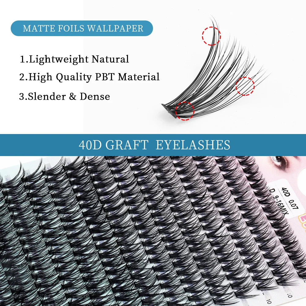 QSTY 280pcs Individual Lash Extensions, 20D Lash Clusters Volume Mix Pack, 9-16mm Mix Lengths 20 Roots CD Curl 0.07mm Thicknes