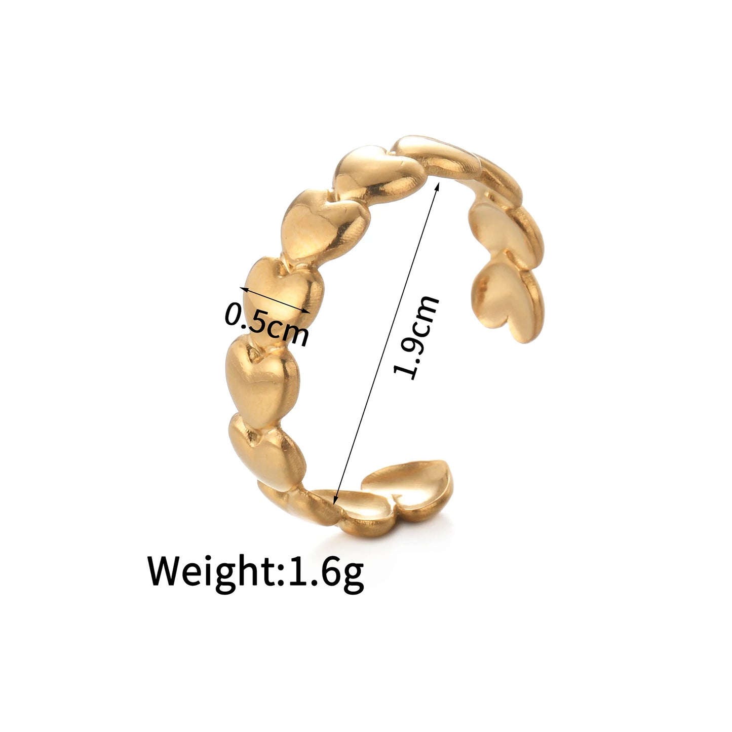 Fashion Vintage 18K Gold Plated Open Rings For Men Women Stainless Steel Temperament Couple Ring Anillo Birthday Jewelry Gifts