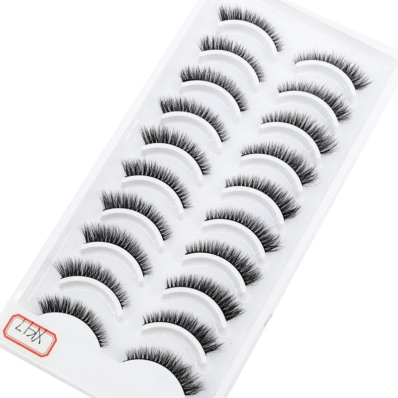 10 Pairs Natural Long False Eyelashes Fake Lashes Makeup 3d Mink Lashes Extension Short Eyelash Mink Eyelashes for Beauty