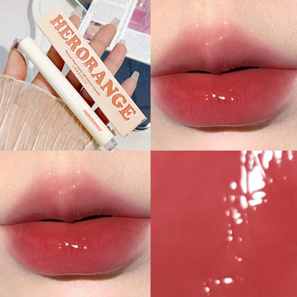 Mirror Jelly Solid Lip Gloss Lipstick Hydrating Clear Red Brown Moisturizing Lips Tint Nature Nude Korean Lip Makeup Cosmetics