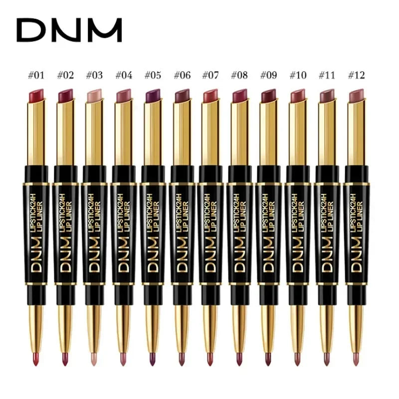 Matte Lipstick Women Lip Liner 2 In 1 Makeup Matte Lipstick Durable Waterproof Nude Red Lipstick Lips Cosmetics Tools