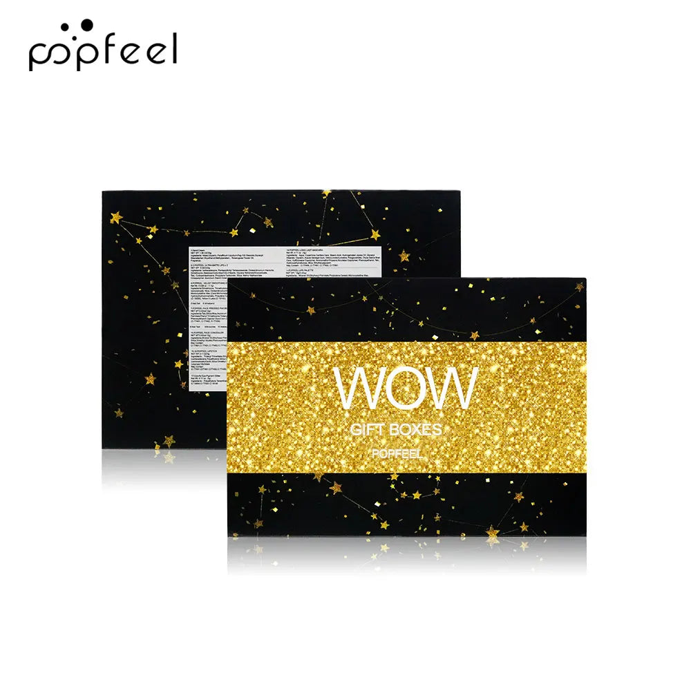 POPFEEL Makeup Kit, Black or White Box Surprise Gift for Girls Women include Eyeshadow Blush Lip-gloss Lipstick Concealer