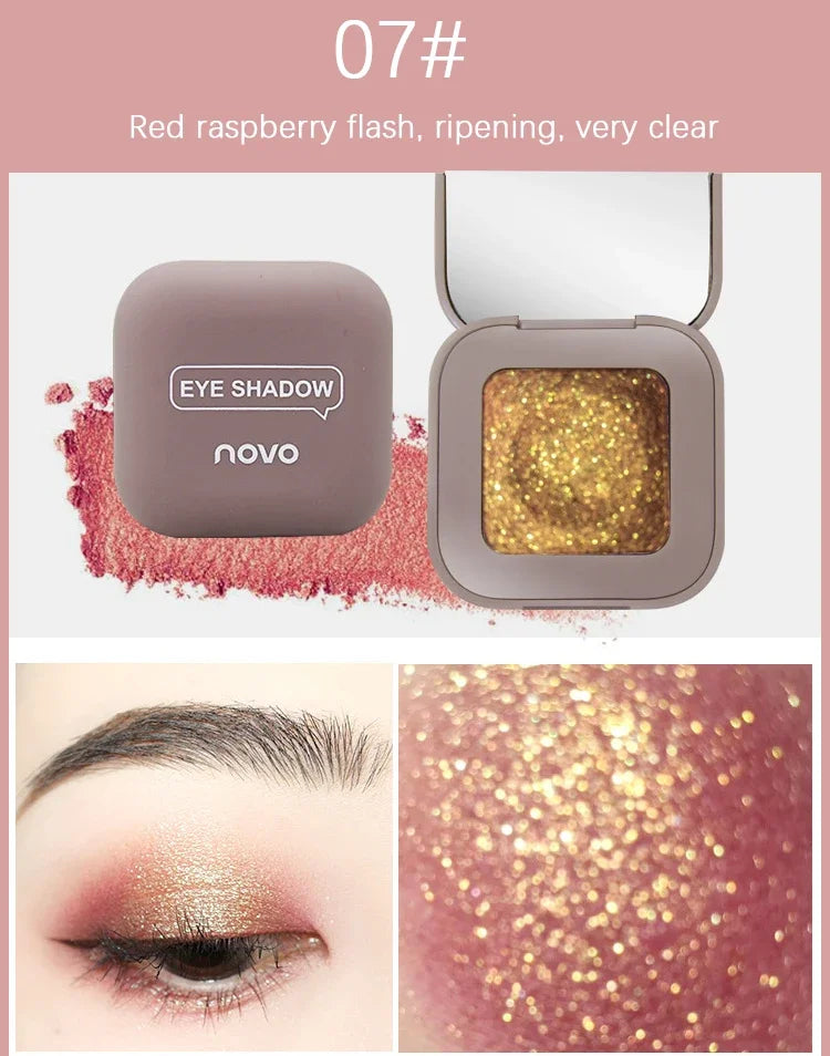 Novo Strong Stickiness Eye Shadow High Gloss Polarized Glitter Hottest Single Eyeshadow