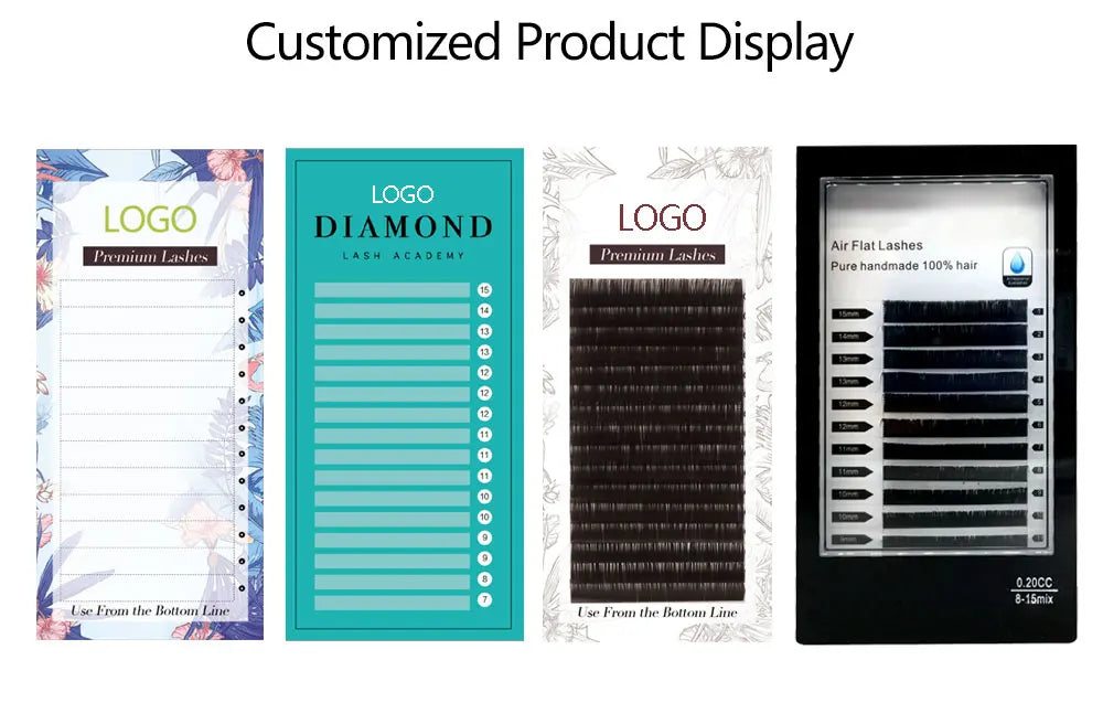 Yelix False Individual Customized Lashes Private Label Custom Lash Packaging Eyelash Extension DIY Logo Name Eyelashes ODM & OEM