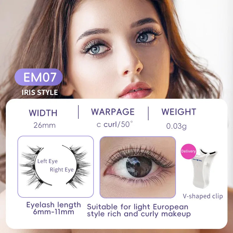 4pcs/1pair New 3 Magnetic False Eyelashes Easy To Wear Natural Soft Quantum Magnet Eye Makeup Tool With Applicater Glue Free