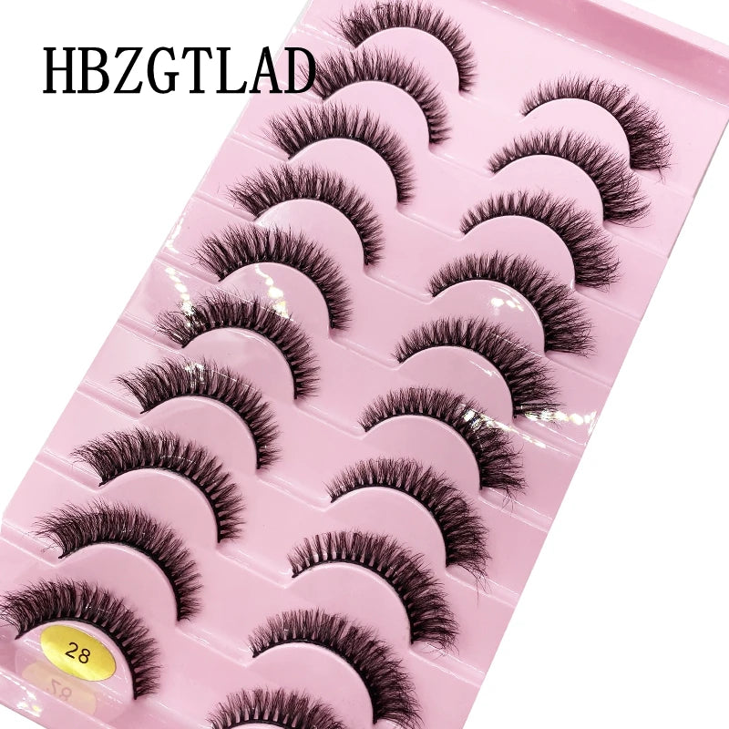 10 Pairs Natural Long False Eyelashes Fake Lashes Makeup 3d Mink Lashes Extension Short Eyelash Mink Eyelashes for Beauty