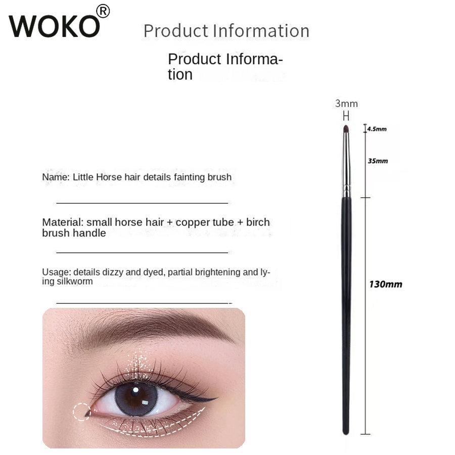 Detail Eye Shadow Brush Makeup Brush Smudge Eyeliner Smudge Brush Horse Hair Round Head Precise Eyeshadow Makeup Tool