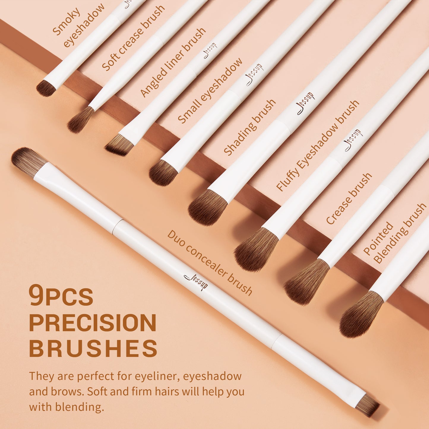 Jessup Makeup Brushes 14pc Makeup Brush set Synthetic Foundation Brush