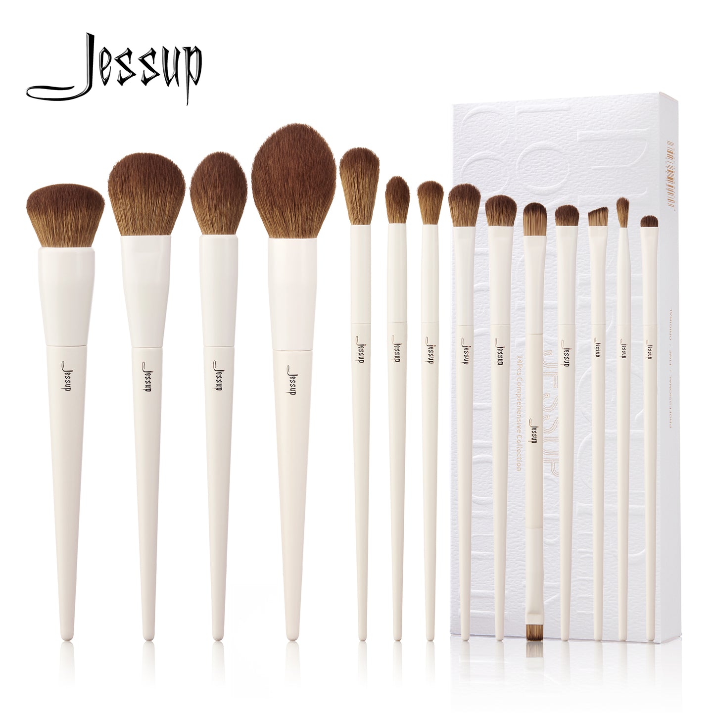 Jessup Makeup Brushes 14pc Makeup Brush set Synthetic Foundation Brush