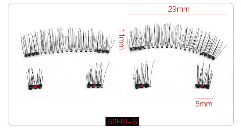 Hot Selling Magnet False Eyelashes Four Small Stork Magnet Eye lashs Acrylic Set with Tweezers Cosmetic Gift for Girl or Women