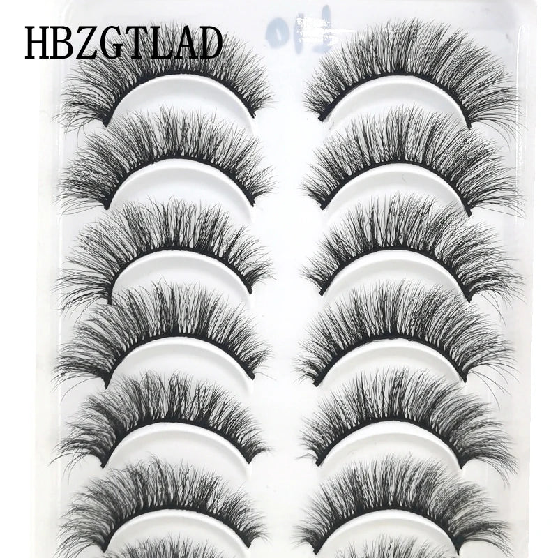 10 pairs natural long 3D mink false eyelashes fake lashes makeup kit Mink Lashes extension eye lashes short eyelashes