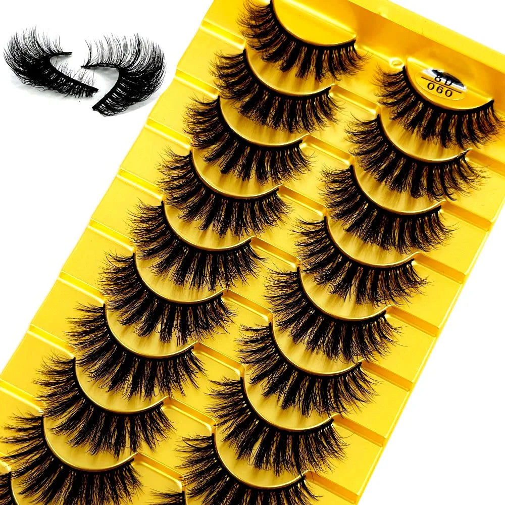 3D Faux Mink False Eyelashes Natural Long Fluffy Eye Lashes Wispy Makeup Beauty Extension Short Fake Eyelashes