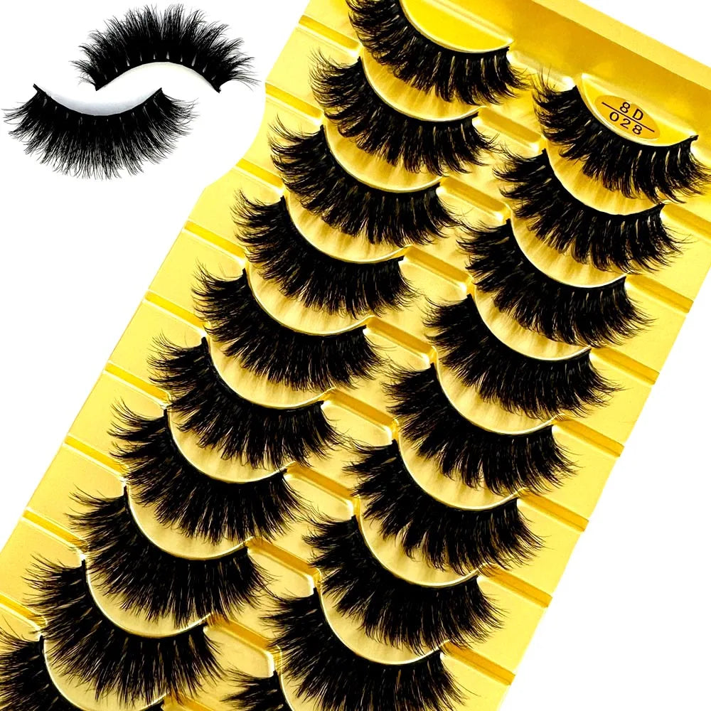 3D Faux Mink False Eyelashes Natural Long Fluffy Eye Lashes Wispy Makeup Beauty Extension Short Fake Eyelashes
