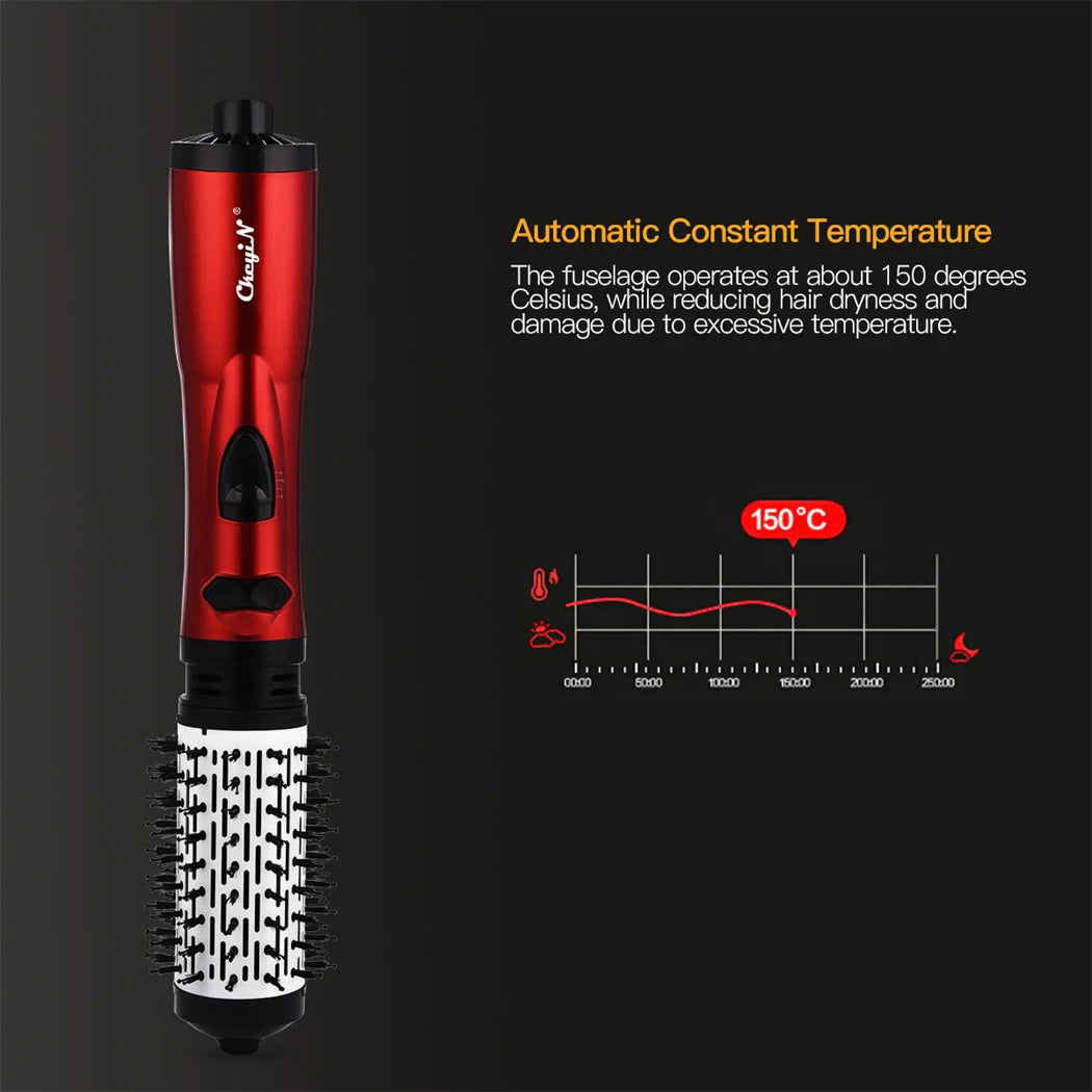 CkeyiN Hair Dryer Brush 2 In 1 Hot Air Spin Brush Curling Straightening Styling Auto-Rotating